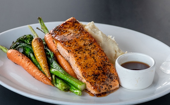 WHISKEY GLAZED SALMON*