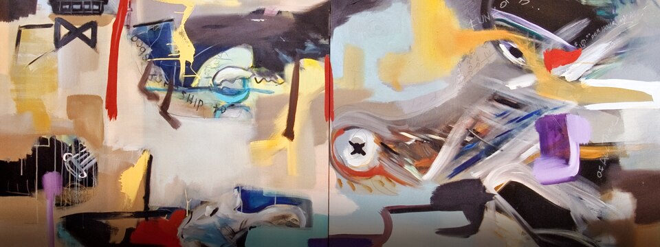 Paintings hanging on the wall in Yard House