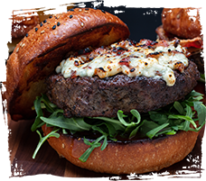 Enjoy the Blue Cheese & Bacon Burger from Yard House.