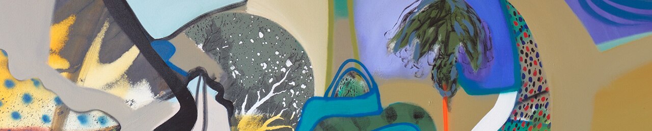 Colorful artworks from the Yard House art gallery